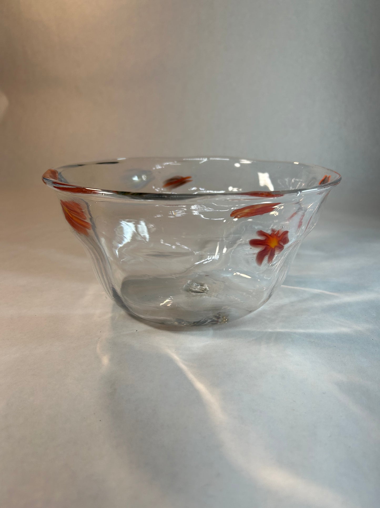 Clear Optic Vase w/ Flower Millies