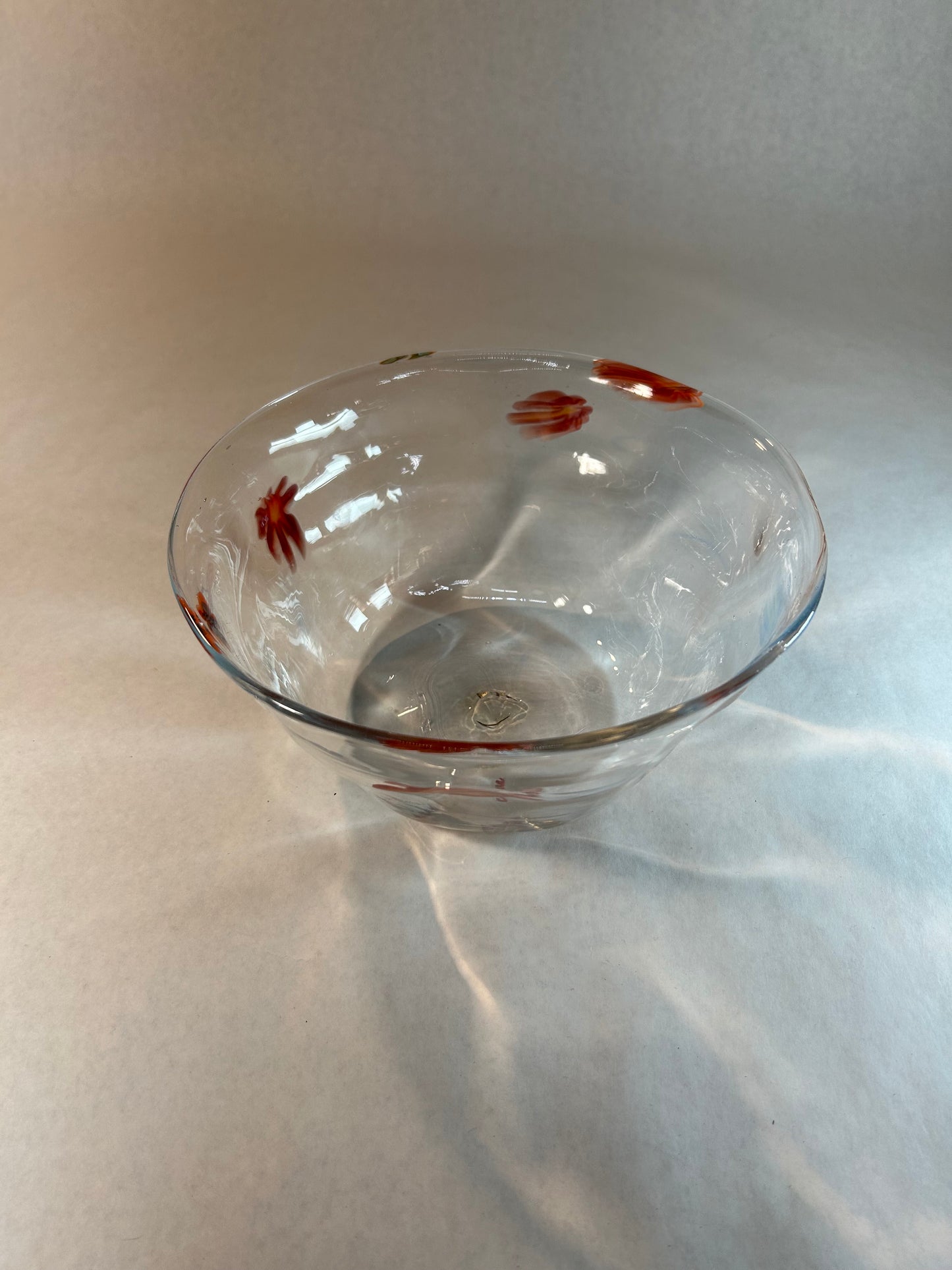 Clear Optic Vase w/ Flower Millies