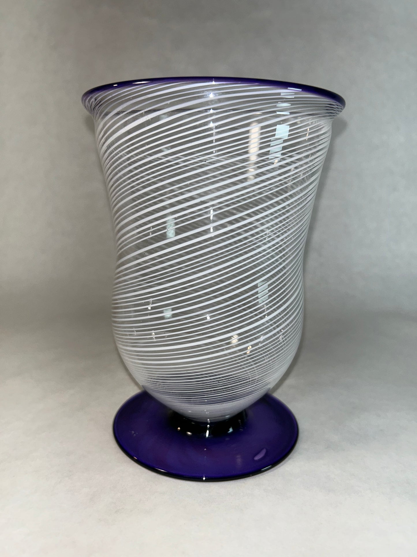 Purple and white vase w/ cane