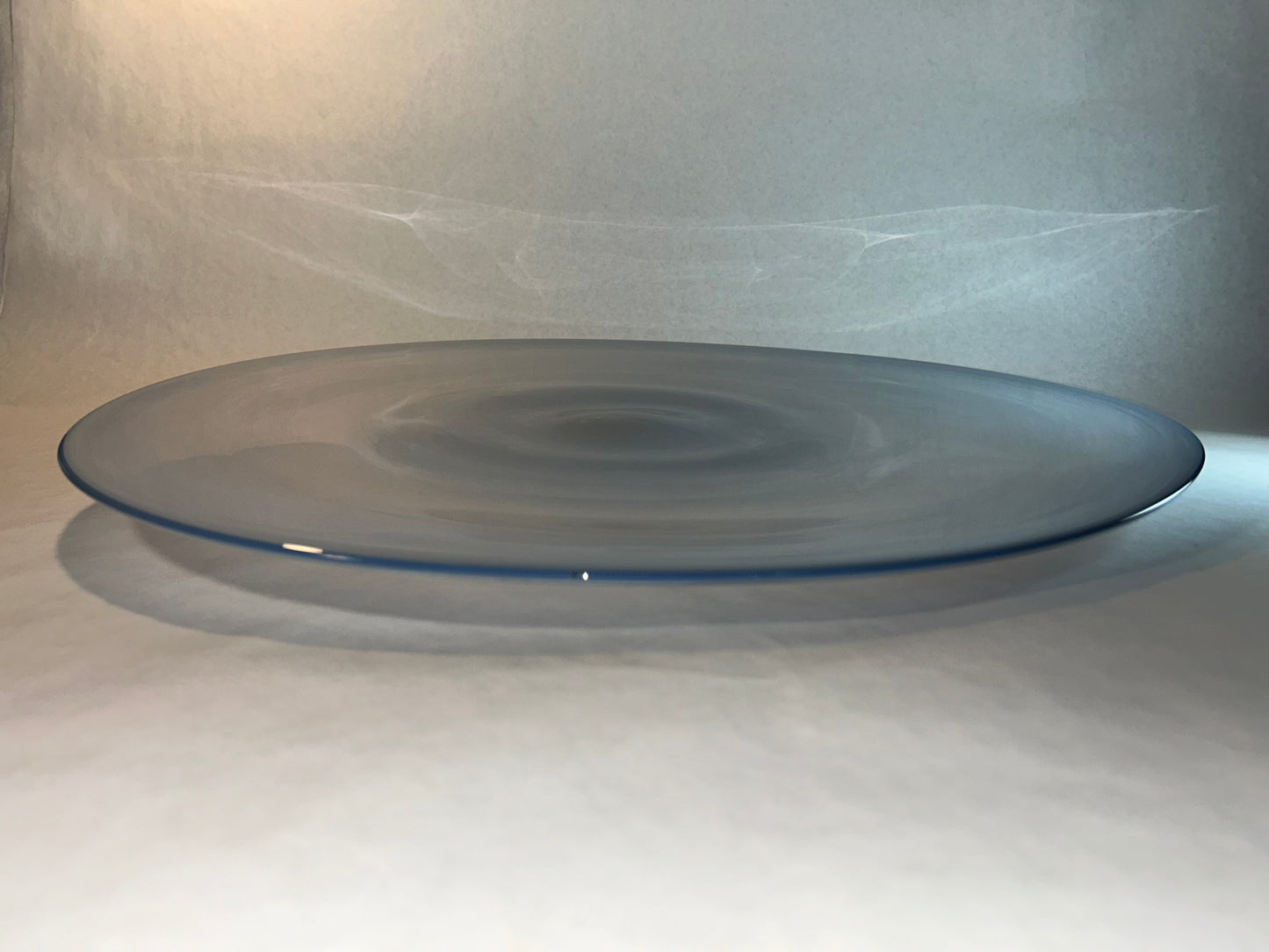 Hand-Blown Light Blue Center Piece Footed