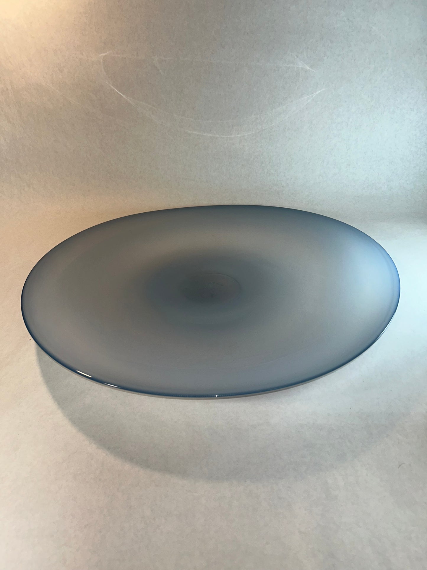 Hand-Blown Light Blue Center Piece Footed