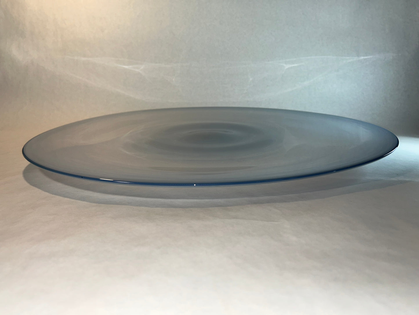 Hand-Blown Light Blue Center Piece Footed